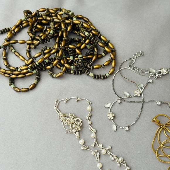 Lot of 10 Necklaces Gold Silver Madewell Pendant Crystal - Picture 7 of 10